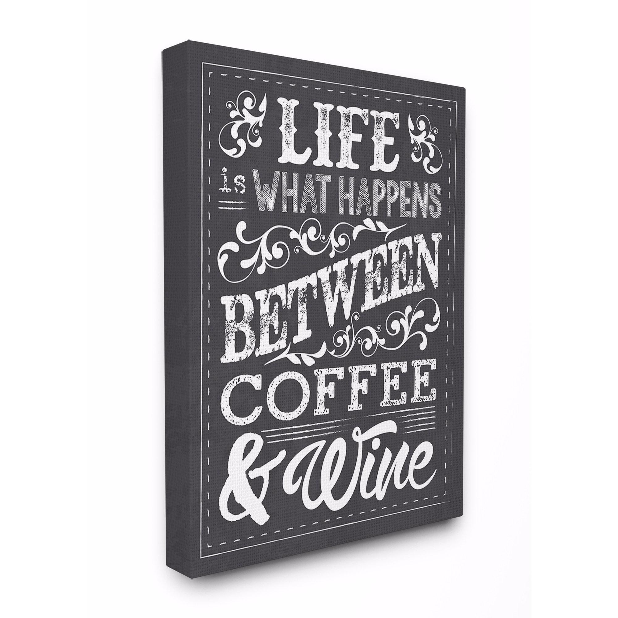 Stupell Life, Between Coffee and Wine Chalk Art Wall Art 30x40