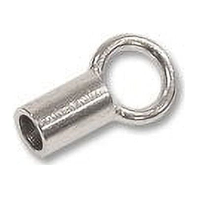 JewelrySupply Connector Crimp Tube with Ring 6x2mm Silver Plated (10-Pcs)