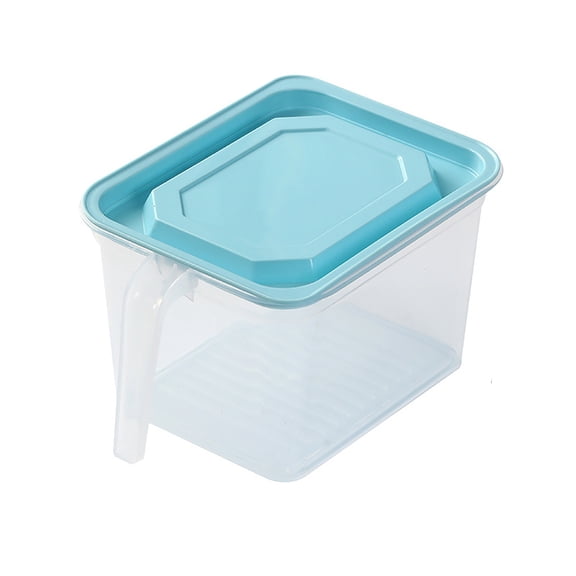BPA-Free NSF-Certified Airtight Food Storage Container – 5L Clear Refrigerator Organizer with Leakproof Seal, Space-Saving Design for Fruits/Cereal/Meal Prep Blue