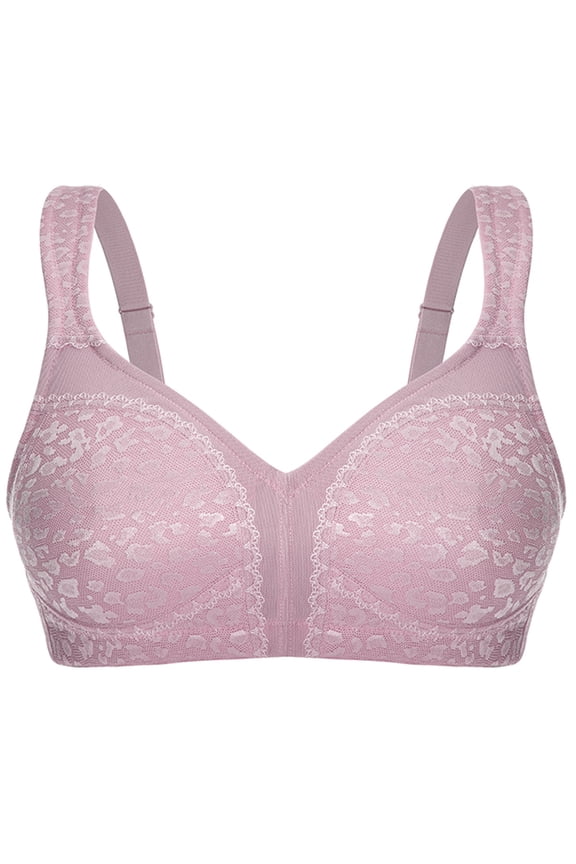 Women's Wireless Bras Plus Size Non Padded Full Coverage Minimizer Bra, Light Purple 42DD