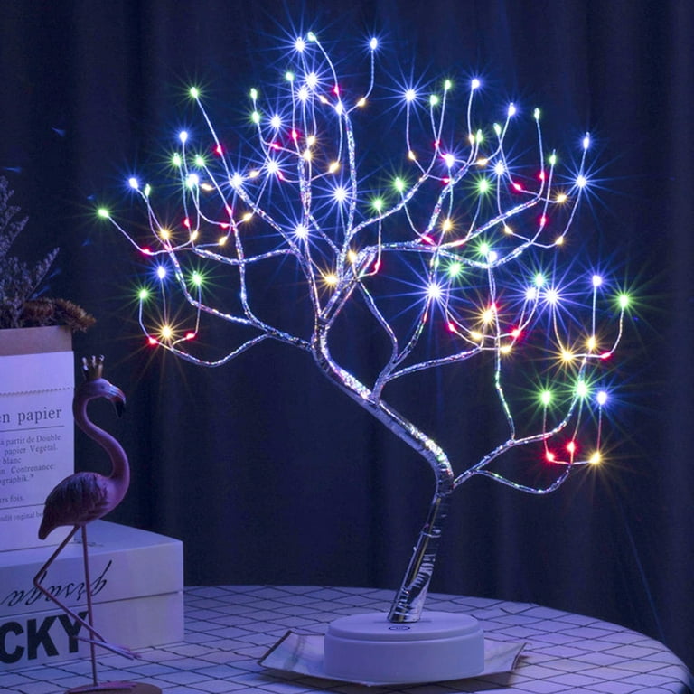 Rosnek LED Tabletop Bonsai Tree Light Touch Switch DIY Artificial Light  Tree Lamp Decoration Festival Holiday Battery/USB Operated