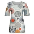 thumbnail image 3 of Birdeem Mode Femme Col Rond Imprimé Manches Courtes T-Shirt Blouse Hauts Chandail, 3 of 7