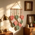 thumbnail image 7 of Macrame Wall Hanging Boho Woven Tapestry Chic Home Decor Wall Art，Modern Bohemian Handmade Leaf Feather Decoration for Apartment Dorm Living Room Bedroom 15.7"W X26.7"L, 7 of 7