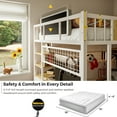 thumbnail image 3 of Advwin Twin Size Loft Bed with Desk and Stairs, Headboard, Wardrobe, Bedside Storage Shelf, 6 Drawers, Charging Station & LED Light, Metal Gaming Loft Bed Frame, White+Oak, 3 of 10