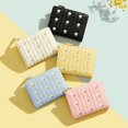thumbnail image 5 of MINKUROW Small Wallet for Girls Women Tri-folded Wallet Cash Pocket Card Holder Coin Purse with ID Window elegant youthful and cute- -flowers-balck, 5 of 5