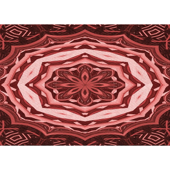 Ahgly Company Machine Washable Indoor Rectangle Transitional Crimson Red Area Rugs, 8' x 12'
