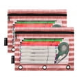 thumbnail image 2 of Dailycode 2 Pack Pencil Pouch for 3 Ring Binder Smooth Zipper Folders with Pockets Clear Window Pencil Case, Red Pink Stripe, 2 of 6