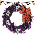 thumbnail image 2 of Halloween Wreath Gothic Wreath Skeleton Hand Design Roses Great For Holiday Parties Front Doors Wall Displays Halloween Solar Christmas Wreath Christmas Wreath with Stand for Front Door outside, 2 of 7
