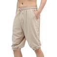 thumbnail image 4 of Ceisia Men's Cotton Casual Lantern Shorts Relaxed Fit with Elastic Drawstring Waist & Side Lace-Up Detail Gifts, 4 of 7