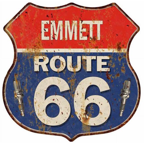 EMMETT Route 66 Sign Shield Metal Gift Man Cave Gift 211110002279