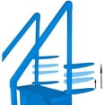 thumbnail image 2 of Aqua Select Blue Anti-Slip Pool Steps with Blue Steps and White Outside Flip-up Safety Ladder, 48-54"H, 2 of 6