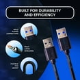 thumbnail image 4 of SatelliteSale Digital USB 3.0 Data Cable Male to Male Type A SuperSpeed Universal Wire PVC Black Cord 6 feet, 4 of 8