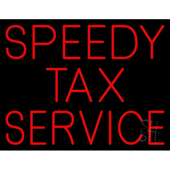 Speedy Tax Service LED Neon Sign 15 x 19 - inches, Black Square Cut Acrylic Backing, with Dimmer - Bright and Premium built indoor LED Neon Sign for Defence Force.