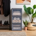 thumbnail image 3 of IRIS Flip-Up Door Plastic Drawers, Under Bed Storage Bins, Stackable, Modular 3Pk, 3 of 11