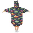 thumbnail image 2 of FORMRS Wearable Blanket Hoodie with Sleeves for Kids Cozy Flannel Sweatshirt, Colorful Space Cat, 2 of 7