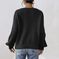 thumbnail image 7 of Lenpel Sweaters for Women Lantern Long Sleeve V Neck Chunky Knit Pullover Sweater Tops Casual Loose Sweaters(Black,Medium), 7 of 7