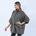 thumbnail image 3 of Designer Inspired Passage Light Gray Knit Coat with Stand Collar Buckle Breathable Quick Drying Coat Size S/M Birthday Gifts, 3 of 7
