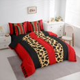 thumbnail image 3 of Castle Fairy Leopard Print Bedding Comforter Set,Abstract Stripes King Bedding Sets, 3 of 8