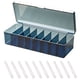thumbnail image 1 of Caja de gestión de cables de plástico con tapa y 10 bridas, organizador de almacenamiento de cables transparente portátil con 8 compartimentos, 1 of 5