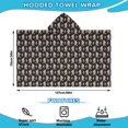 thumbnail image 2 of Dark Blue Bigfoot Pattern Hooded Bath Towel，50"x30" for Ages 3 To 12 Kids, Quick Dry Lightweight Soft Microfiber Hood Beach Towel Cover Up for Kids, 2 of 7