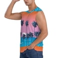 thumbnail image 3 of Bingfone Beach with Palm Trees Pattern Men's Tank Tops Workout Sleeveless Tee Shirts Running Beach Tanks for Men-XX-Large, 3 of 8
