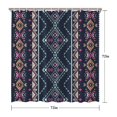thumbnail image 5 of Waterproof Aetec Navy Blue Shower Curtain 72x72 Inch Boho Style Polyester Unique Shower Curtain for Bathroom Hotel Home Decor with 12 Plastic Hooks, 5 of 5