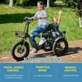 thumbnail image 2 of Lilypelle Peak 1100w Electric Tricycle for Adults, 7 Speed 20" x 4.0 " Fat Tire 3 Wheel Electric Bike, 48V 14.5Ah Removable Battery, Aluminum Motorized MountainTrike W/ Front & Rear Basket  & Cover, 2 of 12