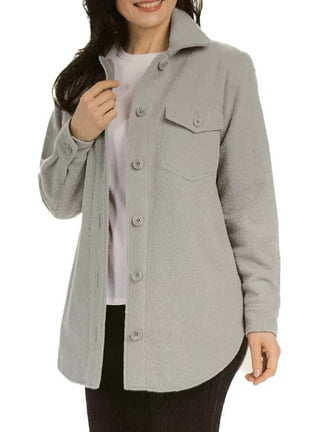 Hilary Radley Women's Coat 4Way Stretch Fabric Jacket (Black/White,XS)