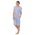thumbnail image 5 of Aria Women's Brushed Sweater Knit Short Sleeve Split Neck Waltz Nightgown, Sizes up to 5X, 5 of 6