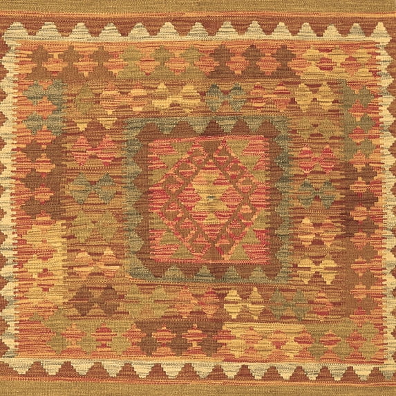 Ahgly Company Indoor Square Southwestern Brown Country Area Rugs, 7' Square