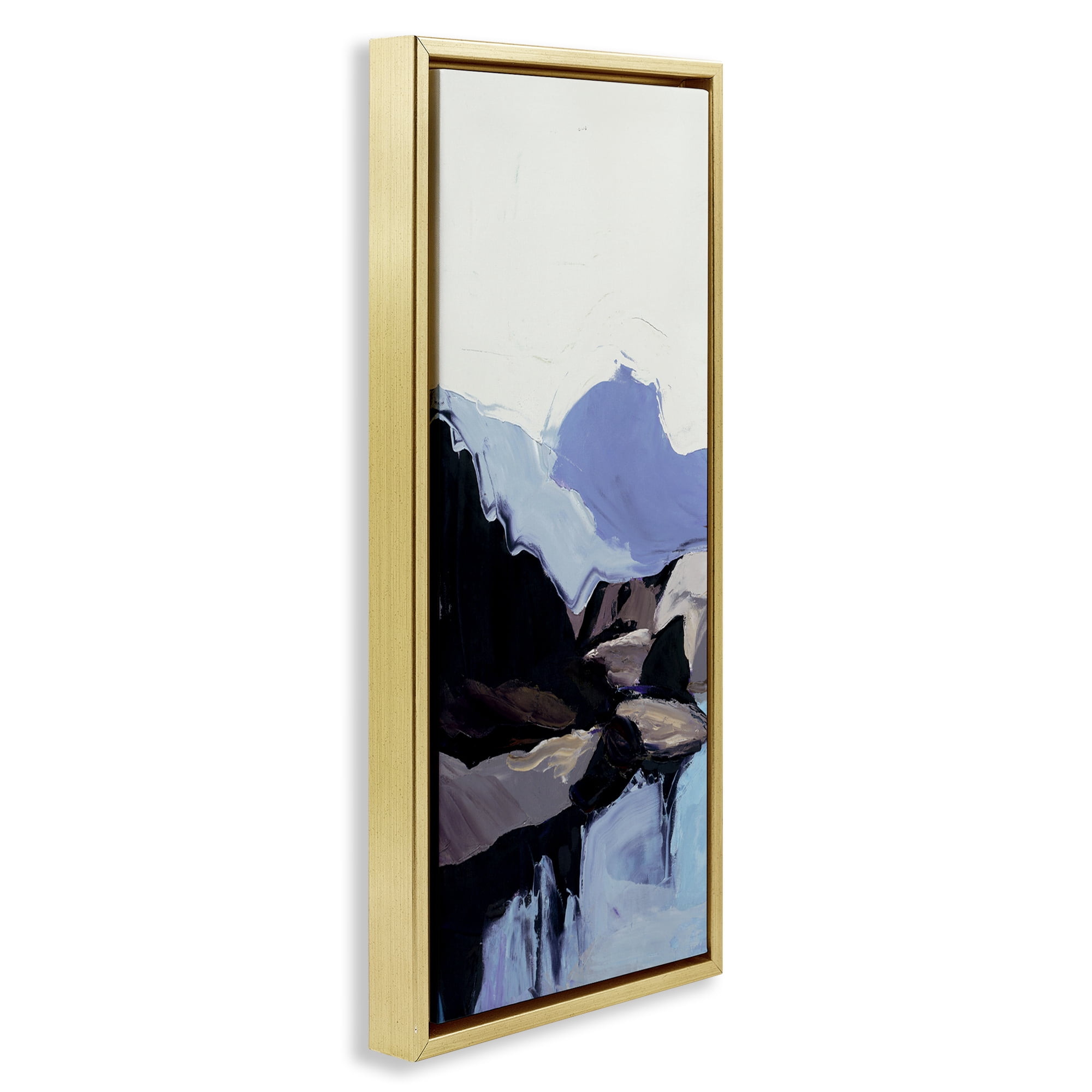 Stupell Industries Flowing Abstract Mountains Landscape & Nature Painting Gold Floater Framed Canvas Art Print Wall Art, 11 x 25