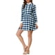 thumbnail image 5 of INSPIRE CHIC Camisa vestido de manga larga a cuadros S Azul Blanco, 5 of 7