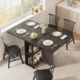 thumbnail image 3 of Folding Dining Table, Space Saving Dining Room Table, Folding Kitchen Table, Dark Walnut, 3 of 14