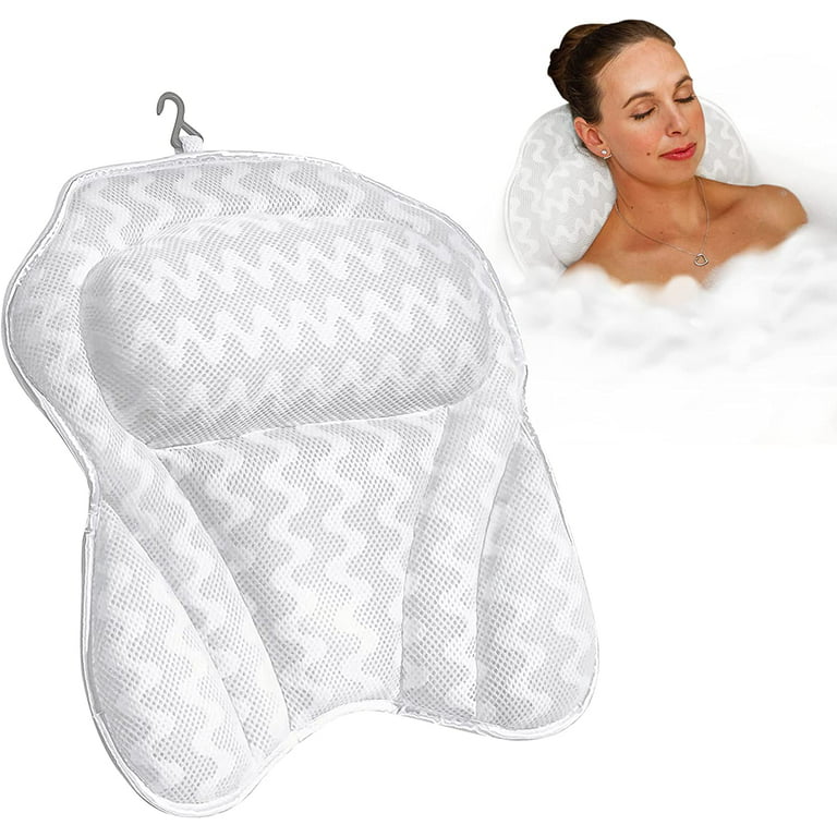 Everlasting Comfort Luxury Bath Pillow,Non-slip Spa Pillow- Head, Neck,  Back Support Cushion for Bathtub, Spa, Soaking