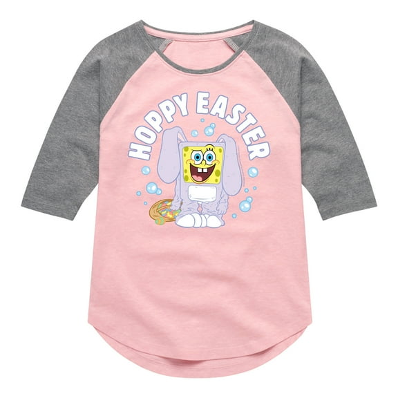 SpongeBob Squarepants - Hoppy Easter - Toddler And Youth Girls Raglan Graphic T-Shirt