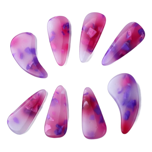 Guzheng Finger Picks, Smoothly Appearance Silicone Fine Workmanship 8Pcs Non Deformable Guzheng Nail Picks For Replacement Mountain Color,Jadestone Color,Peach Color,Tides