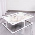 thumbnail image 3 of Cama Elevada para Mascotas - Doble Cara de Lana y Lona, Ideal para Perros y Gatos Pequeños (Hasta 12kg) - Diseño Portátil y Fácil de Limpiar, Perfecta para Interiores y Exteriores - Medidas:, 3 of 6