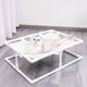 thumbnail image 3 of Cama Elevada para Mascotas Doble Cara, Ideal para Exteriores e Interiores, Fácil de Instalar y Lavar, Diseño Antihumedad para Perros y Gatos, Tamaño 60x45x20 cm, Color Azul y Blanco, 3 of 6