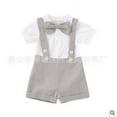 thumbnail image 3 of Newborn Baby Boys Polo Romper Tops Suspender Pants Button Gentleman Bow-Knot Outfits, 3 of 7