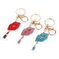 thumbnail image 1 of Car Circle Key Rings Lip Keychain Innovative Metal Keychain Keychain Pendant Sexy Lipsticking Lip-Key Chain RhinestOne  Purse  CharmDecoration, 1 of 8