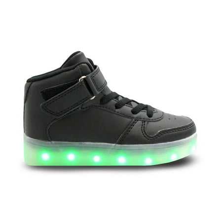 Family Smiles Led Light Up Sneakers Kids High Top Usb Charging