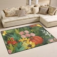 thumbnail image 2 of SKYSONIC 72x48in Fall Pumpkin Tomato Area Rug, Autumn Yellow Flower Non-Slip Floor Carpet for Indoor Living Dining Room and Bedroom Area, 2 of 5