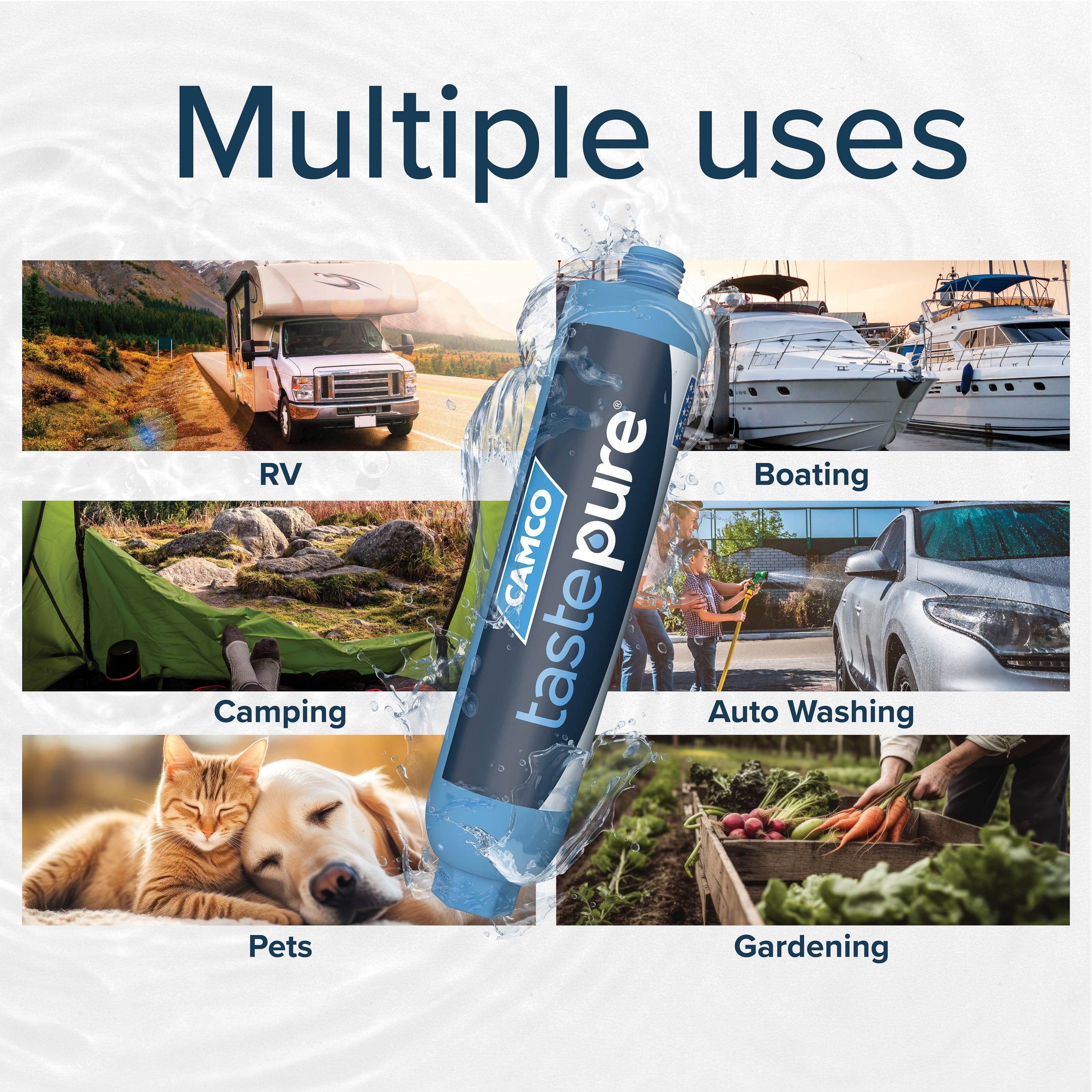 Camco Tastepure RV/Marine Inline Water Filter, 4-Pack (40042)