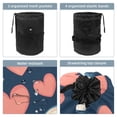thumbnail image 3 of PhooArto Large Barrel Drawstring Makeup Bag, Cute Heart Skull Pattern Travel Cosmetic Bag Portable Make Up Organizer Bag, 3 of 6