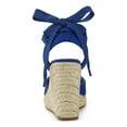 thumbnail image 2 of BLISSFUL STEP Chaussures pour Femmes Sandales Espadrilles à Talon Compensé Haut Bout Rond Bleu Royal 9, 2 of 7