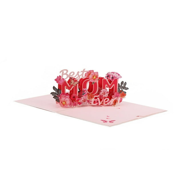 TIELUTT MOM3d Three Greeting Card Paper Sculpture Thank You Card Students Send Mom Blessing Uplifting Greeting Cards Dog Stationary Set Note Cards and Envelopes Set Ice Cards Adult Birthday Cards for