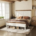 thumbnail image 2 of HOMRELEXA Farmhouse Bed Frame Twin Size with 51" Tall Headboard and Footboard, Platform Bed Frame, No Box Spring Needed, White, 2 of 8