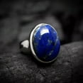 thumbnail image 2 of Lapis Lazuli Ring, 925 Sterling Pure Silver Ring, Handmade Ring, Men's Ring, Silver Band Ring, Statement Ring, Anniversary Gift For Husband,, 2 of 10
