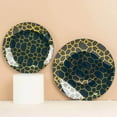 thumbnail image 4 of Efavormart 20 Pack Set | Navy Blue With Geometric Gold Foil Print Dinner & Dessert Plates - 9" Dinner Plate & 7" Dessert, Appetizer, Salad Plates, 4 of 5
