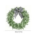 thumbnail image 3 of Vacemry Under $5 Artificial Eucalyptus Wreath, Spring Bow Leaf Garland, Home Front Door Decoration, Wall Window Decor, Fake Plant Wreath for Decor, 3 of 7